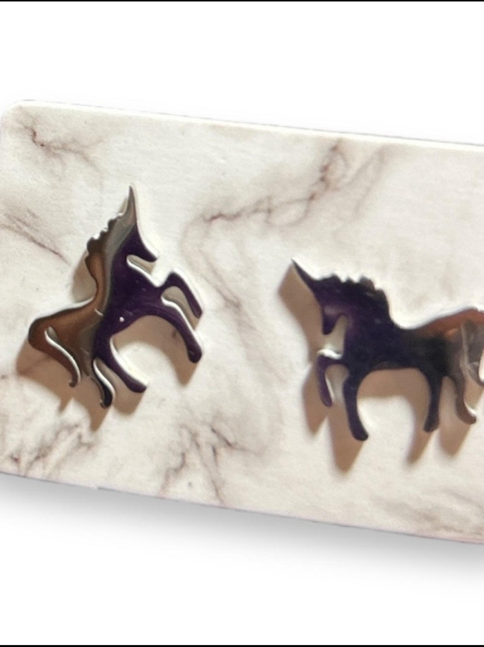 Stainless Steel Unicorn Stud Earrings